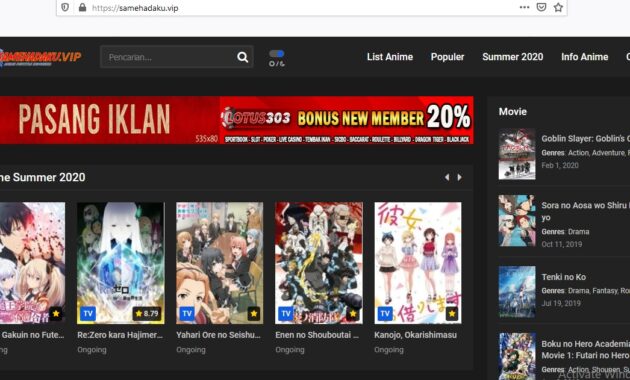 Buka website Samehadaku dengan link httpswwwsamehadaku vip