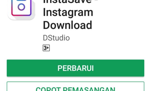 Download dan install aplikasi InstaSave melalui Play Store di ponsel Anda