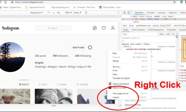 Kemudian klik kanan pada foto tersebut dan pilih opsi Inspect Element