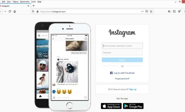 Lakukan login menggunakan username dan password akun Instagram Anda