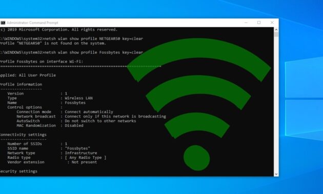 Secara otomatis tampilan cmd (command prompt) akan muncul di layar. Selanjutnya, silakan ketik netsh wlan show profiles