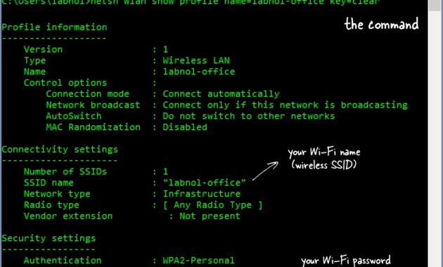 Selanjutnya, untuk mengetahui password dari salah satu wifi, silakan ketik netsh wlan show profiles nama wifi key clear