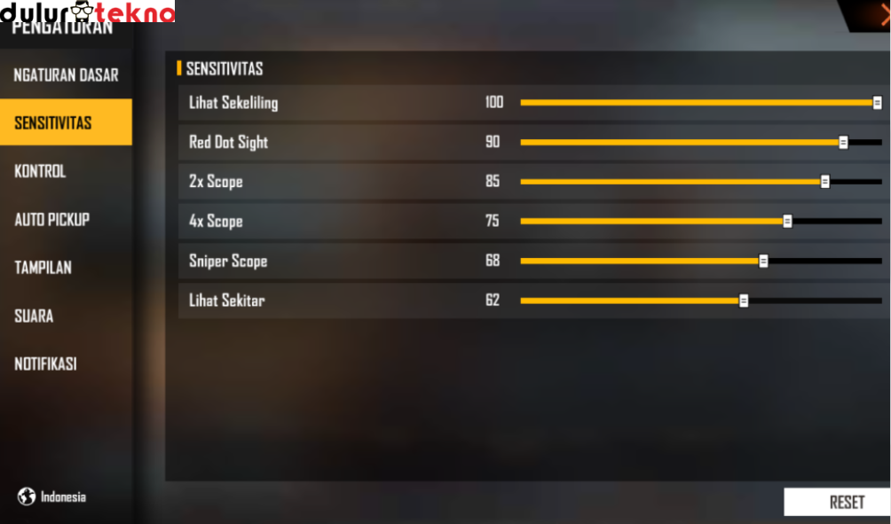 Cara Setting Auto Aim di Free Fire