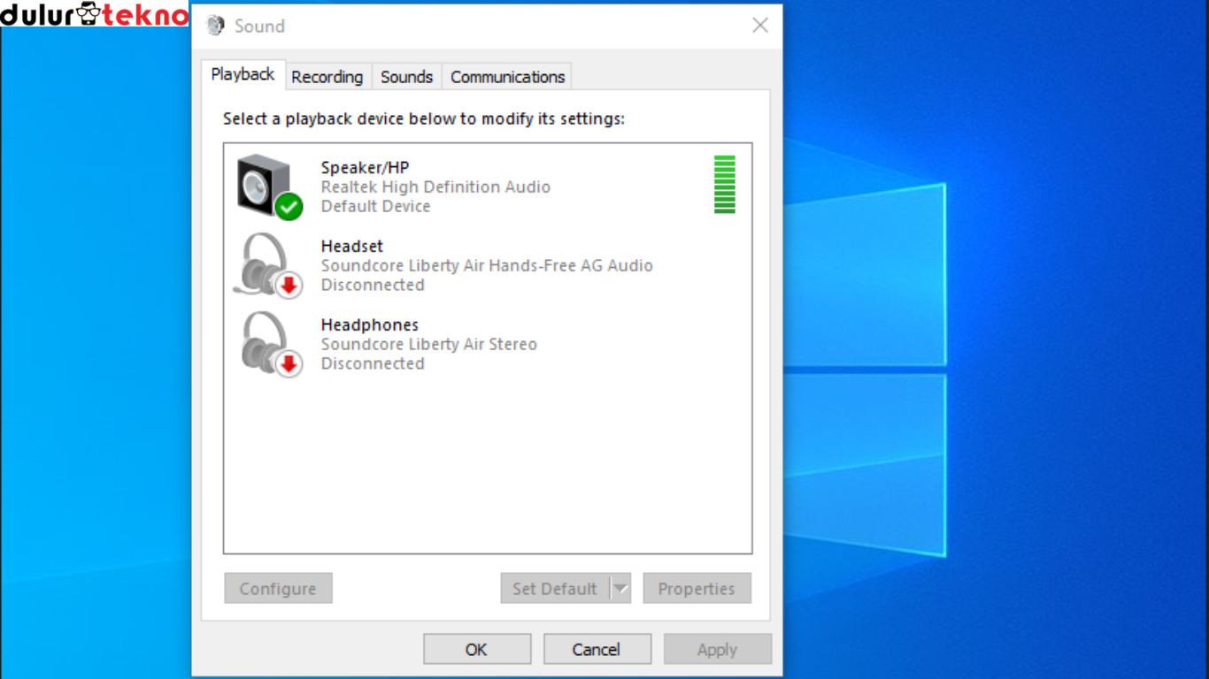 cara mengatasi earphone tidak tersambung ke PC Windows 10