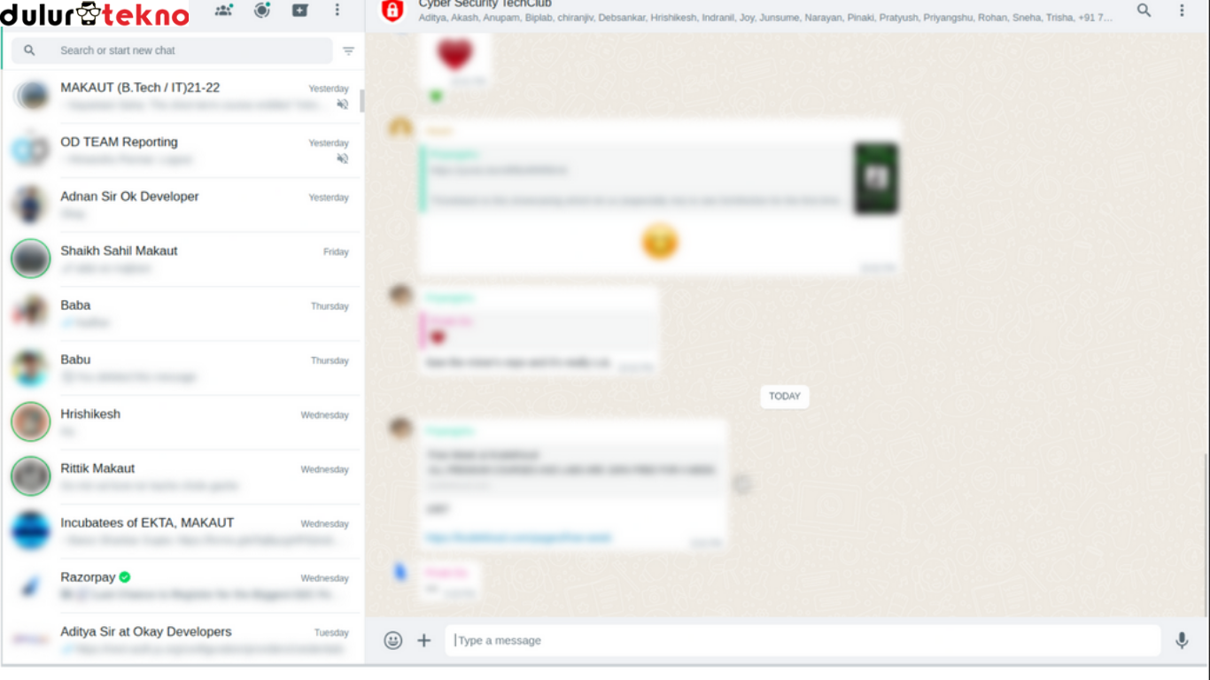 cara blur WhatsApp Web