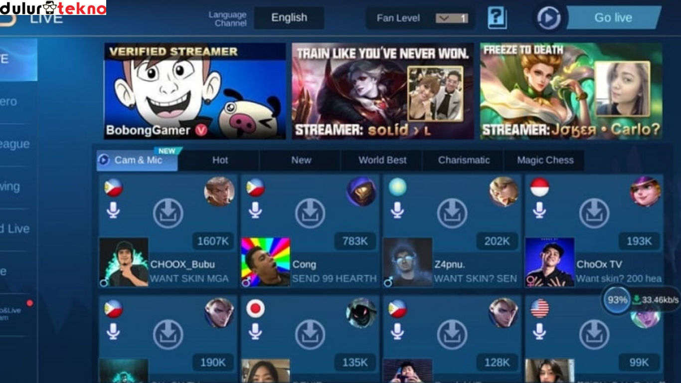 cara live streaming Mobile Legends di TikTok