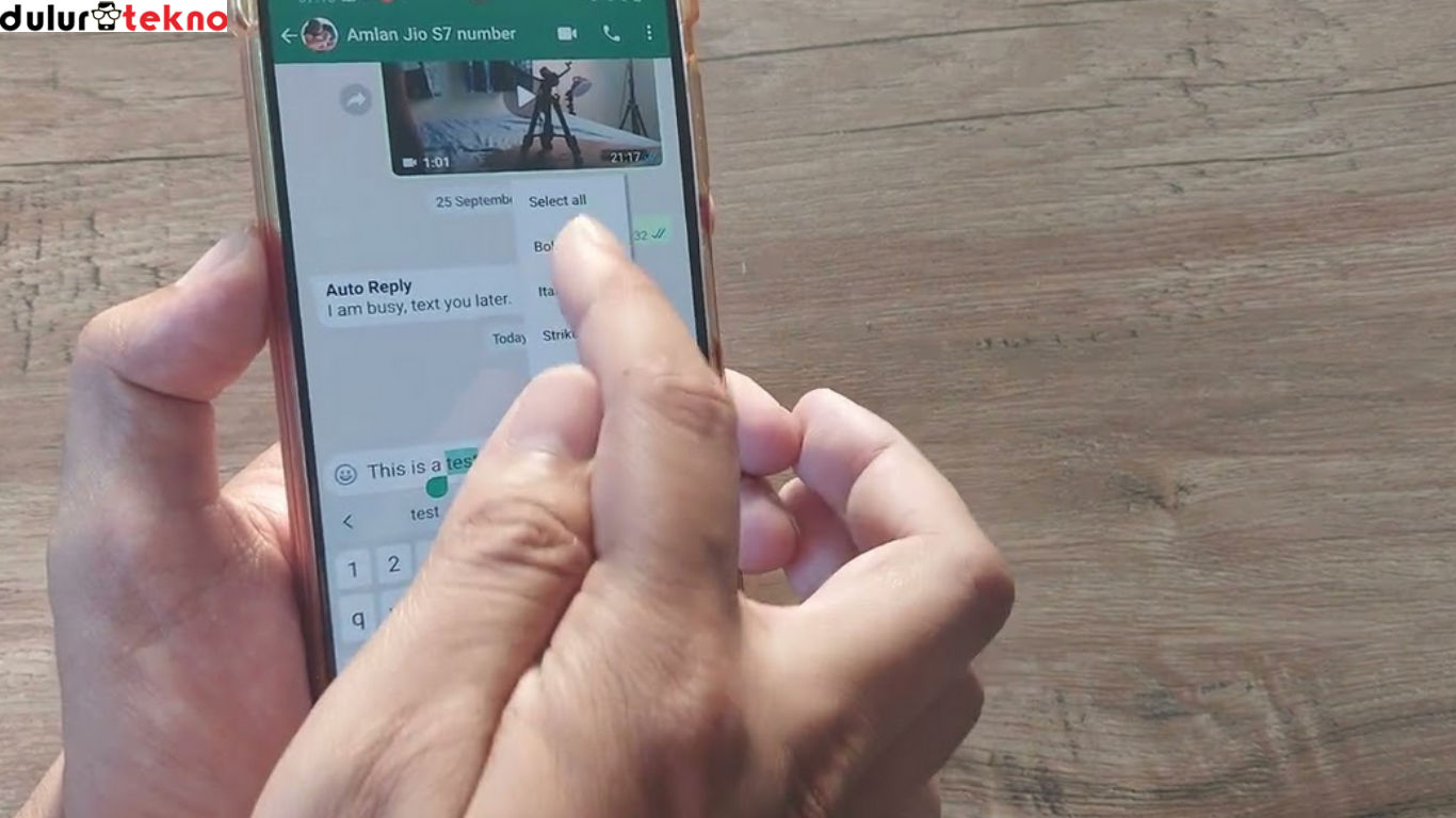 cara membuat tanda pangkat di chat WhatsApp
