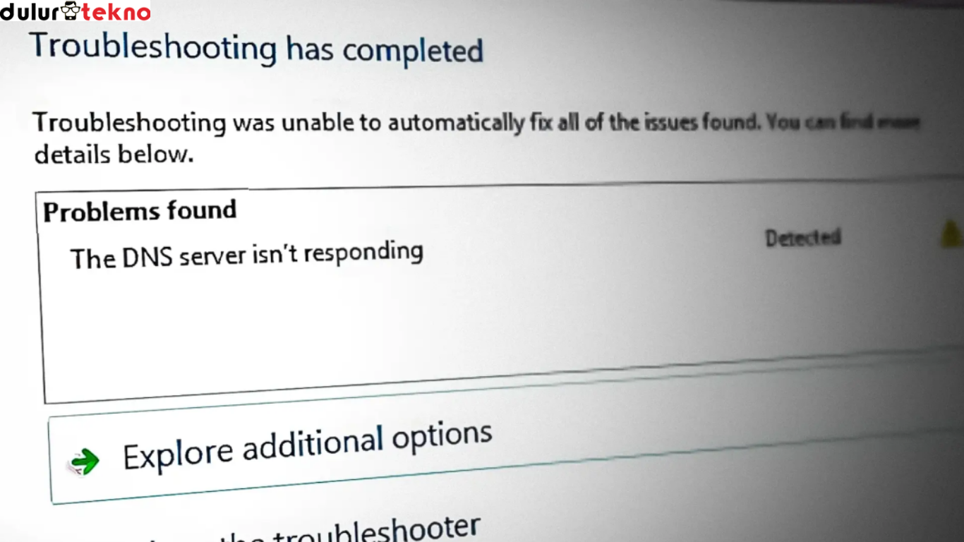 cara mengatasi DNS Server Not Responding