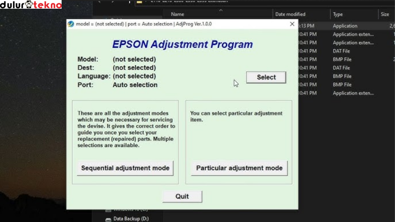 cara reset printer Epson L3110