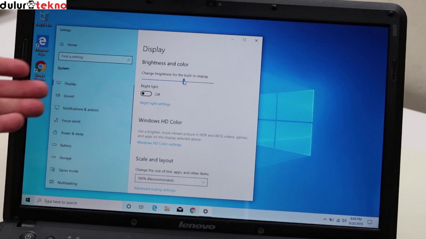 cara meredupkan layar laptop Asus