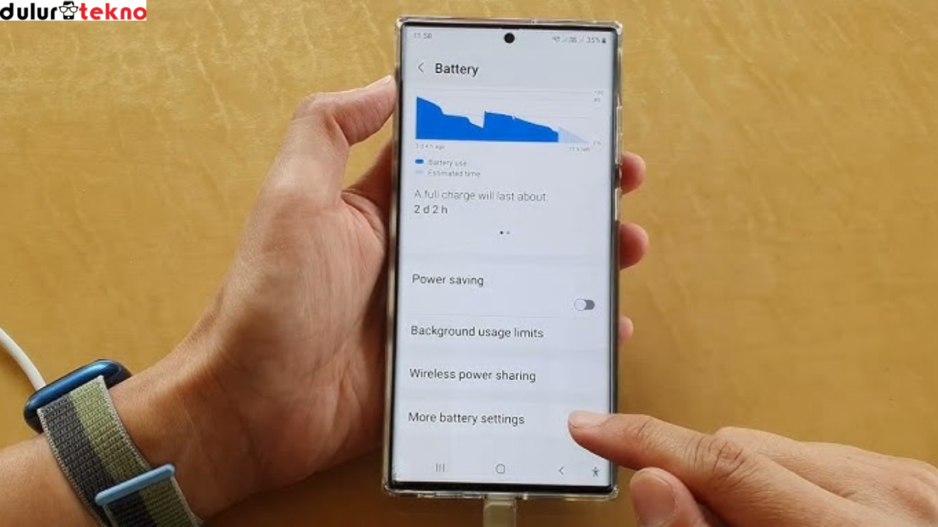 cara menampilkan persentase baterai di HP Samsung